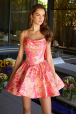 Ava Presley Brocade Bow Back Homecoming Dress 42462