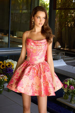 Ava Presley Brocade Bow Back Homecoming Dress 42462