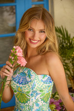 Ava Presley Floral Scalloped with Lace HoCo Dress 42467