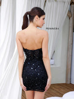 Primavera Cut Glass Ruched Strapless Homecoming Dress 4252
