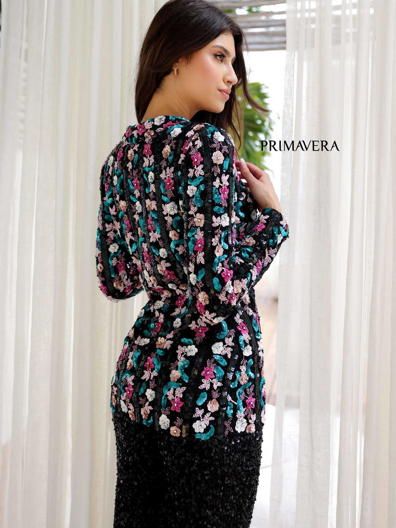 Primavera Floral Beaded Blazer and Sequin Pant Suit 4274 Primavera Floral Beaded Blazer and Sequin Pant Suit 4274