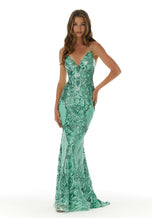 Morilee Long Sequin V-Neck Prom Dress 43032
