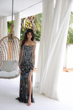 Primavera Couture Long Beaded Strapless Prom Dress 4331