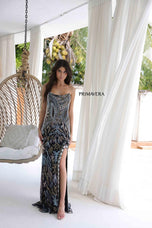Primavera Couture Long Beaded Strapless Prom Dress 4331
