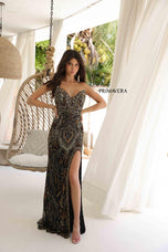 Primavera Couture Beaded Strapless Long Prom Dress 4335