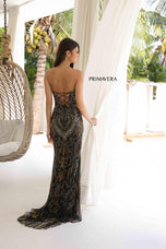 Primavera Couture Beaded Strapless Long Prom Dress 4335