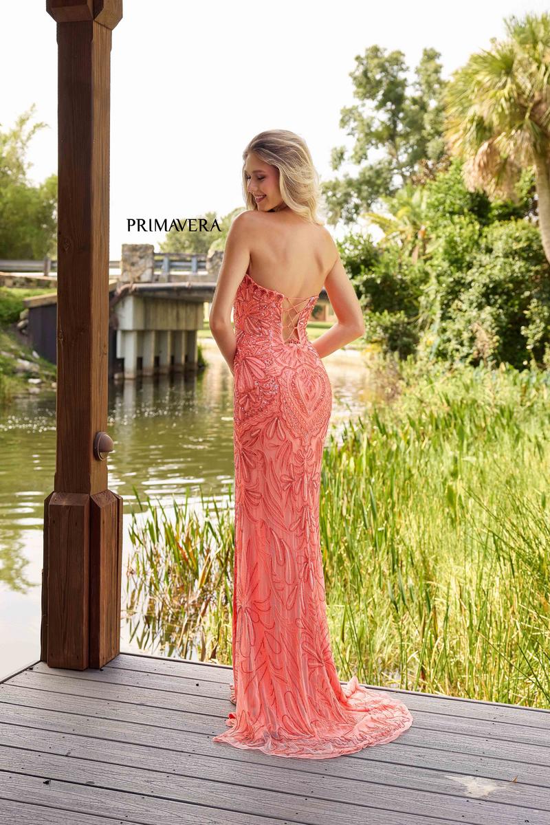 Primavera Couture Beaded Strapless Long Prom Dress 4335