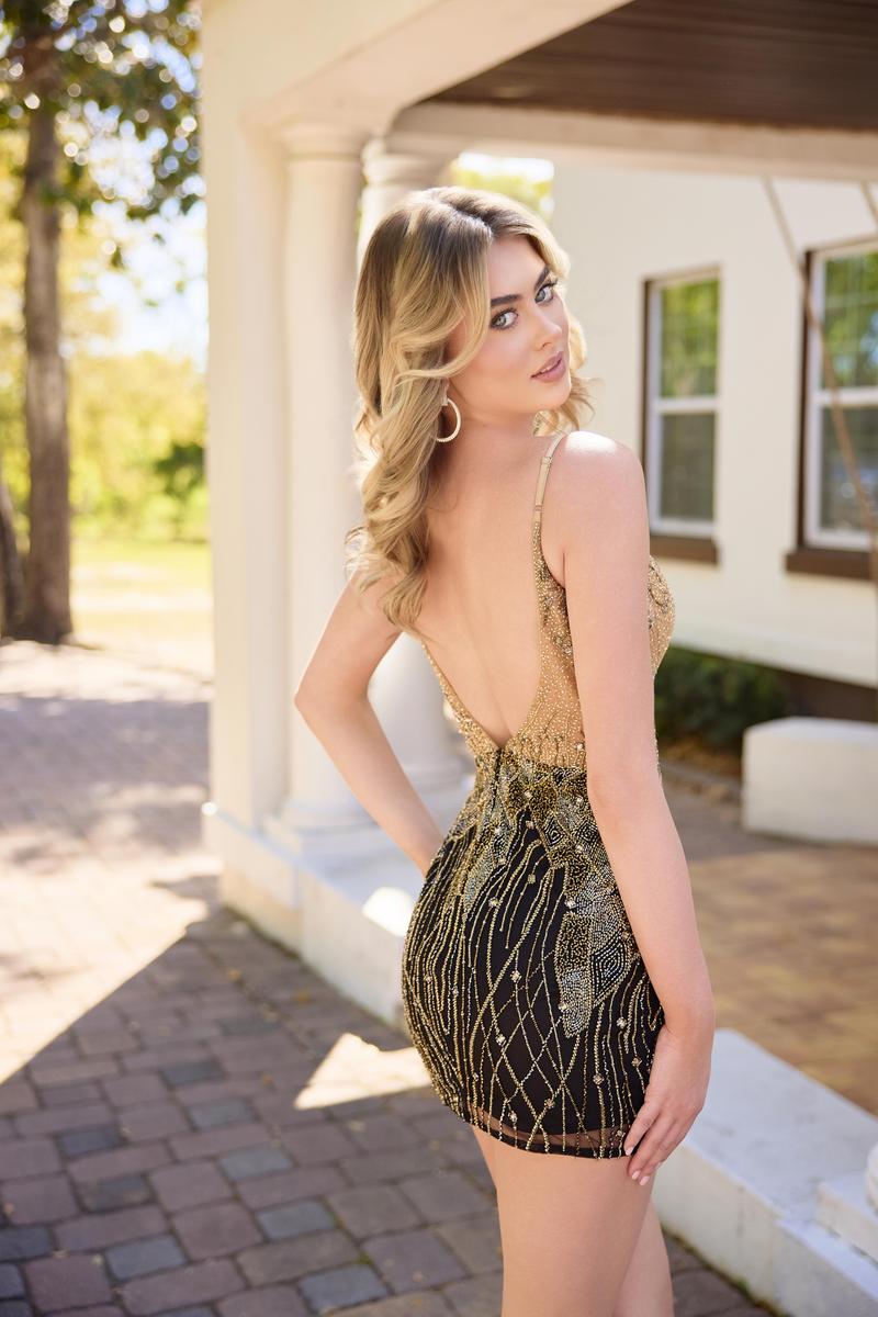 Primavera Couture Color Block HoCo Dress 4434