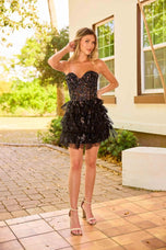 Primavera Couture Illusion Ruffle HoCo Dress 4454