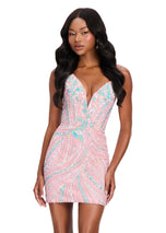 ASHLEYlauren Strapless Sequin Homecoming Dress 4500 - B