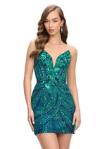 ASHLEYlauren Strapless Sequin Homecoming Dress 4500 - B