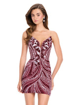 ASHLEYlauren Strapless Sequin Homecoming Dress 4500 - C