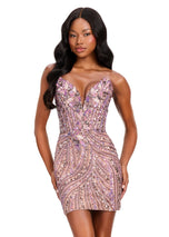 ASHLEYlauren Strapless Sequin Homecoming Dress 4500 - B