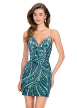 ASHLEYlauren Strapless Sequin Homecoming Dress 4500 - B