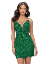 ASHLEYlauren Strapless Sequin Homecoming Dress 4500 - B