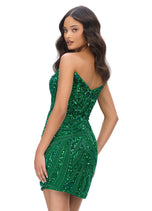 ASHLEYlauren Strapless Sequin Homecoming Dress 4500 - C