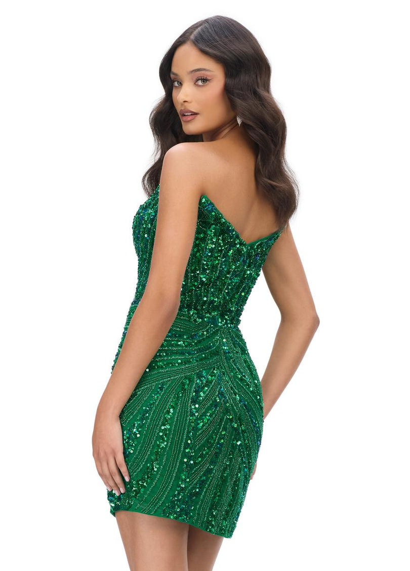 ASHLEYlauren Strapless Sequin Homecoming Dress 4500 - C