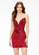 ASHLEYlauren Strapless Sequin Homecoming Dress 4500 - C