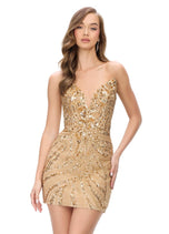 ASHLEYlauren Strapless Sequin Homecoming Dress 4500 - B