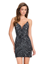 ASHLEYlauren Strapless Sequin Homecoming Dress 4500 - B
