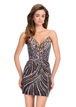 ASHLEYlauren Strapless Sequin Homecoming Dress 4500 - B