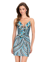 ASHLEYlauren Strapless Sequin Homecoming Dress 4500 - B