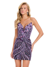 ASHLEYlauren Strapless Sequin Homecoming Dress 4500 - B