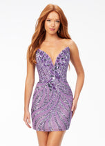 ASHLEYlauren Strapless Sequin Homecoming Dress 4500 - C