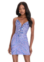 ASHLEYlauren Strapless Sequin Homecoming Dress 4500 - B