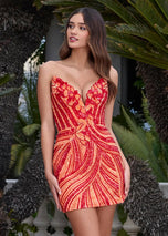 ASHLEYlauren Strapless Sequin Homecoming Dress 4500 - B
