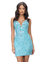 ASHLEYlauren Strapless Sequin Homecoming Dress 4500 - C