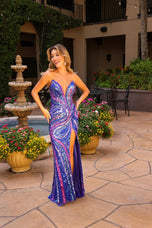 Primavera Couture Swirl Beaded Fitted Prom Dress 4501
