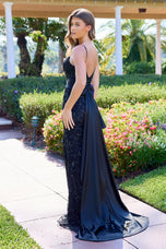 Primavera Couture Satin Bow Fitted Prom Dress 4503