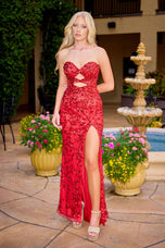 Primavera Couture Double Keyhole Sequin Prom Dress 4505