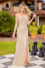 Primavera Couture Corset and Sequin Skirt Prom Dress 4509