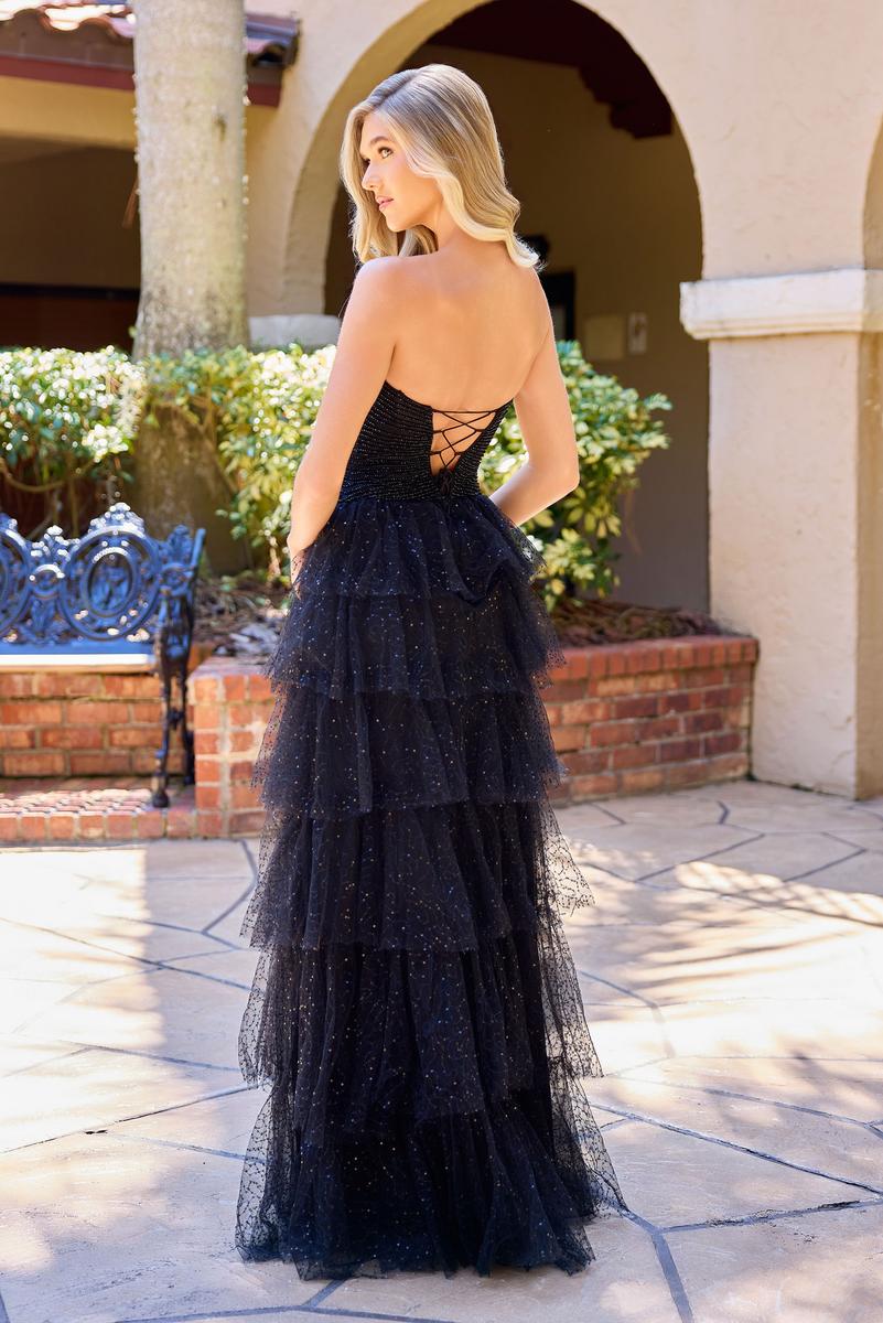 Primavera Couture Strapless Glitter Tulle Prom Dress 4510