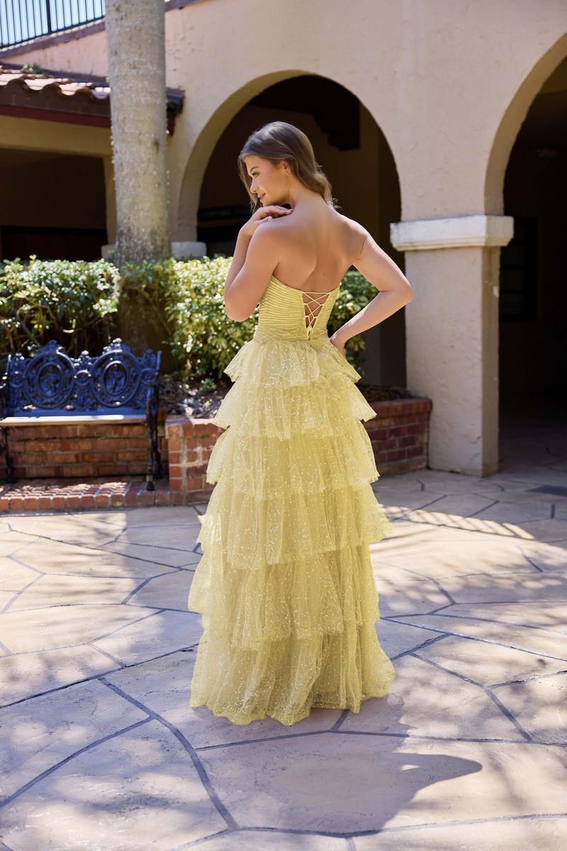 Primavera Couture Strapless Glitter Tulle Prom Dress 4510