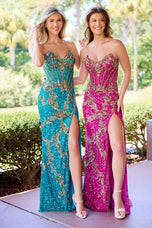 Primavera Couture Beaded with Gold Accents Prom Dress 4516