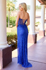 Primavera Couture Cat-Eye Corset Beaded Prom Dress 4520