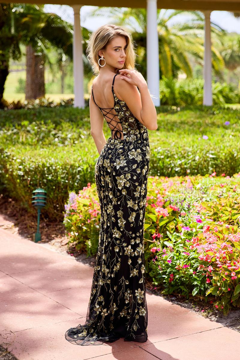 Primavera Couture Beaded Thin Straps Prom Dress 4522