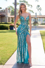 Primavera Couture Strapless Cateye Sequin Prom Dress 4523