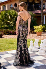 Primavera Couture Off-The-Shoulder Sequin Prom Dress 4525