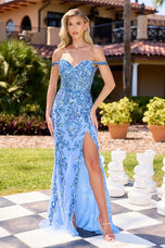 Primavera Couture Off-The-Shoulder Sequin Prom Dress 4525