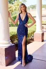 Primavera Couture Plunging Sequin Prom Dress 4527