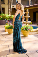 Primavera Couture Cat-Eye Sequins Strapless Prom Dress 4534