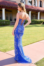 Primavera Couture Beaded Strapless Cat-Eye Prom Dress 4535