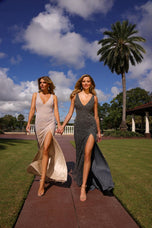 Primavera Couture Pearl  Open Back Fitted Prom Dress 4536