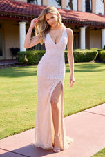 Primavera Couture Pearl  Open Back Fitted Prom Dress 4536