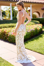 Primavera Couture Open Back Side Cutouts Prom Dress 4541