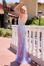 Primavera Couture Multicolor Iridescent Prom Dress 4542